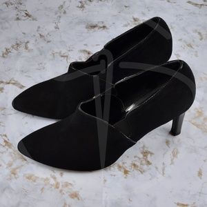 W 9.5M Black Leather Suede, Franco Sarto Booties